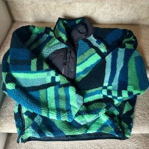 *RARE* FP Movement Hit The Slopes Printed Pullover in Washed Jade Combo {Size M}